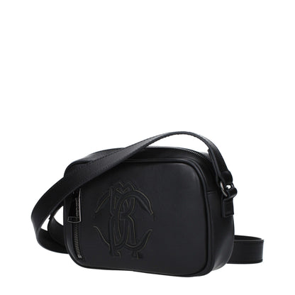 Roberto Cavalli Black Leather Crossbody Bag