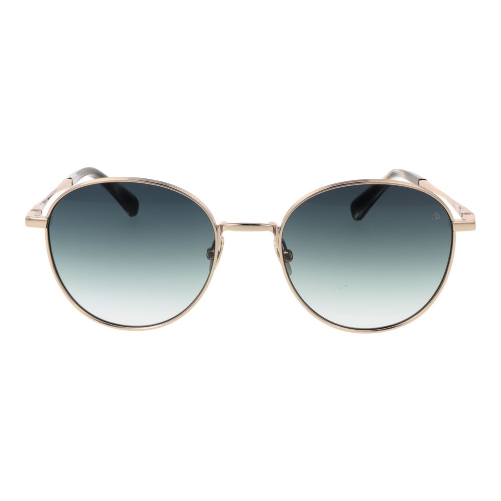This Sunglasses by Scotch & Soda for women in gold presents a sumptuous silhouette, showcasing a sumptuous full-rim panto frame design in gold coloured frame and high-performance gradient category-3-dark-tint lens.
