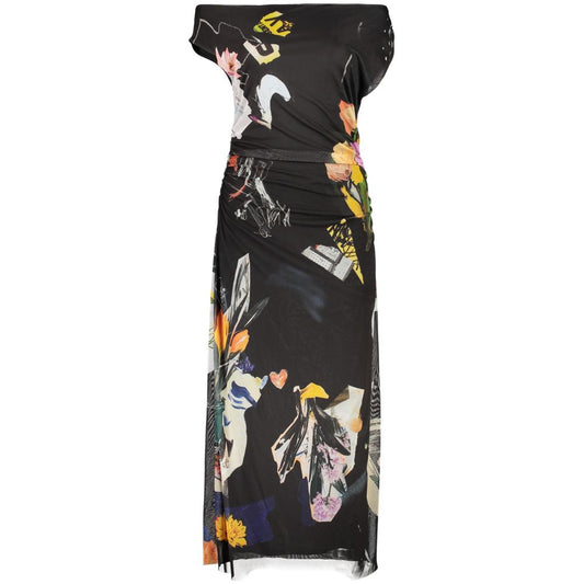 Dress by Desigual for women in stretch viscose black & patterned features an magnificent silhouette, artfully detailed with a magnificent and sleeveless that flows into an magnificent midi.