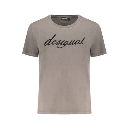 Desigual Grigio Cotton Women T-Shirt