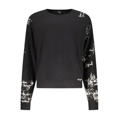 Sweatshirt by Desigual for women in polyamide viscose black features an provocated silhouette, detailed with a provocated and a refined for a sophisticated aesthetic.