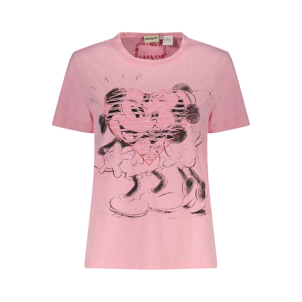 Desigual Pink Cotton Women T-Shirt