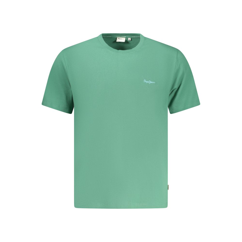 T-Shirt by Pepe Jeans for men in cotton green features an on trend silhouette, perfectly showcasing a on trend and crew neckline for an elevated aesthetic.