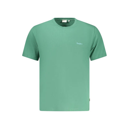T-Shirt by Pepe Jeans for men in cotton green features an on trend silhouette, perfectly showcasing a on trend and crew neckline for an elevated aesthetic.