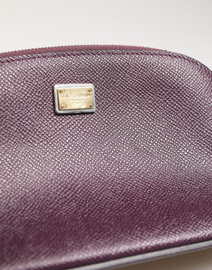 Dolce & Gabbana Calfskin Leather Card Case - Purple