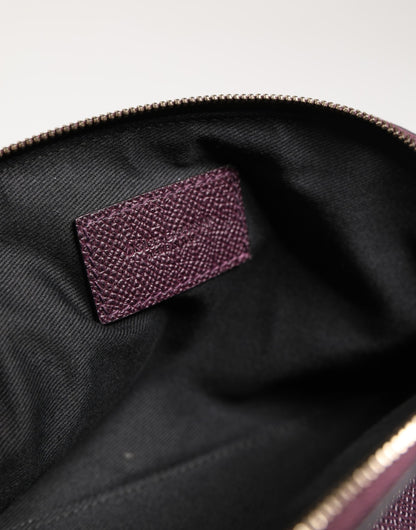 Dolce & Gabbana Calfskin Leather Card Case - Purple