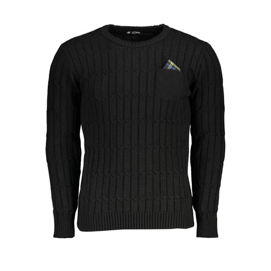 U.S. Grand Black Acrylic Men Sweater