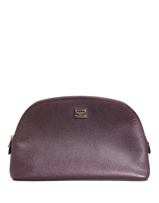 Dolce & Gabbana Calfskin Leather Card Case - Black Purple
