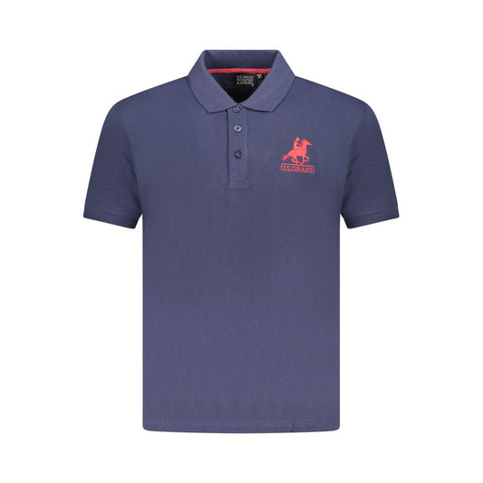 U.S. Grand Blu Cotton Men Polo