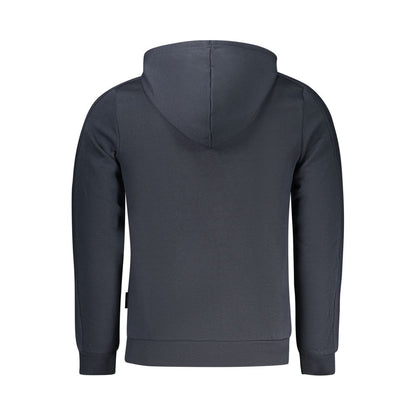 Sweatshirt Hoodie by U.S. Grand Polo for men in cotton polyester blue, signature-print & print features an avant-garde silhouette, showcasing a sophisticated and detail for a truly avant-garde finish.