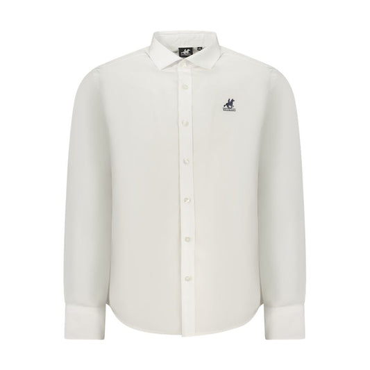 Dress Shirt by U.S. Grand Polo for men in cotton white features an polished silhouette, showcasing a sophisticated and detail for a truly polished finish.