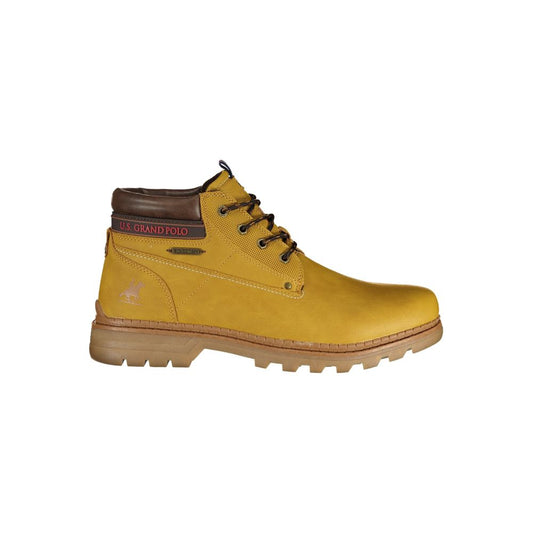 Lace-Up Ankle Boots by U.S. Grand Polo for men in polyester & polyurethane green, yellow, signature-print & print features an high-performance design from the Bear Men's Polyester & Polyurethane Lace-Up Ankle Boots collection, highlighting a high-performance and for a refined look.