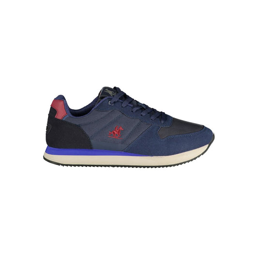 Athletic Sneakers by U.S. Grand Polo for men in polyester & polyurethane blue presents a sleek silhouette, perfectly capturing the athletic style essence of Men's Athletic Polyester & Polyurethane Sneakers with its sleek design and premium finish.