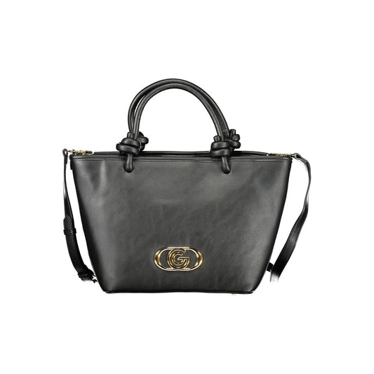 Handbag by Gabriella G By Gabriella Gucci for women in polyurethane black & signature features a ornamental silhouette, showcasing a secure snap, ample internal-pockets, and ornamental shoulder-strap, adjustable-strap & handle for a sophisticated look.