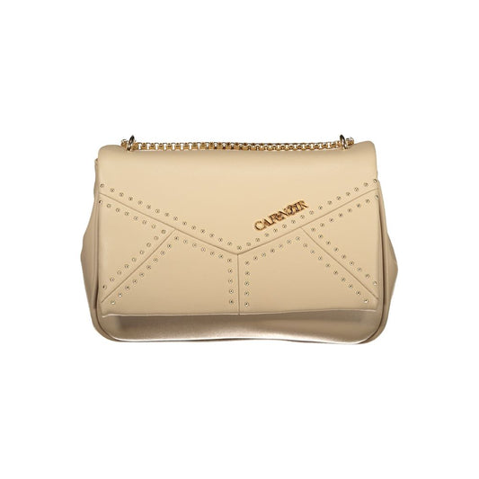 This Shoulder Handbag by Cafenoir for women in polyurethane and beige & signature presents a sculptural silhouette featuring a secure snap, ample built-in-compartments & external-pockets, and versatile shoulder-strap for a sculptural finish.