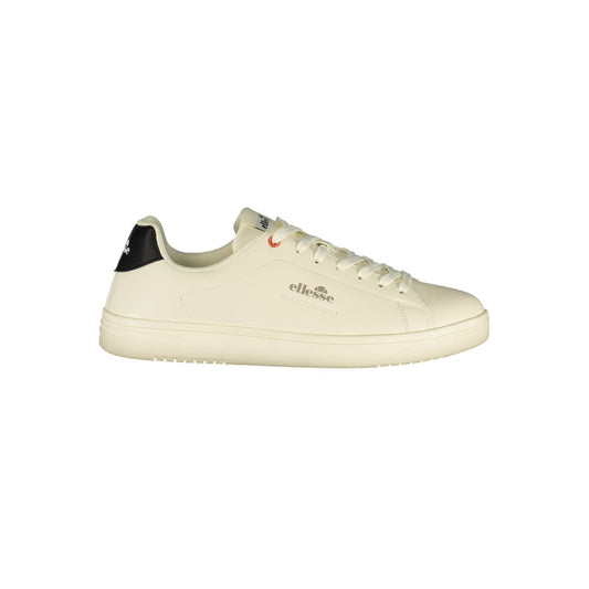 Athletic Sneakers by Ellesse for men in polyester & polyurethane black & white features an architectural silhouette from the Men's Athletic Polyester & Polyurethane Sneakers collection, showcasing a architectural athletic style for a architectural look.