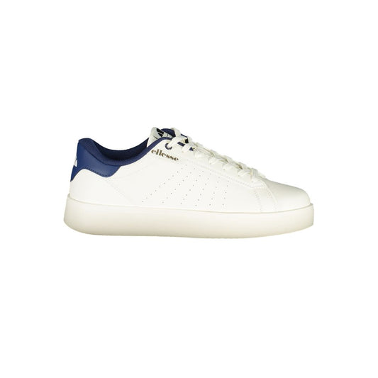 Athletic Sneakers by Ellesse for men in polyester & polyurethane blue & white presents a sleek silhouette, perfectly capturing the athletic style essence of Men's Athletic Polyester & Polyurethane Sneakers with its sleek design and premium finish.