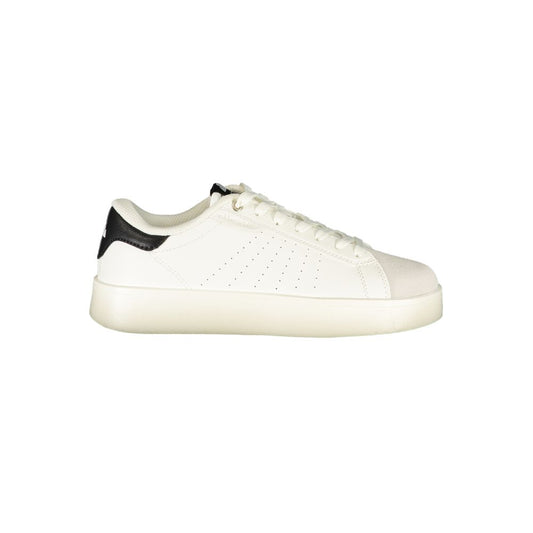 Athletic Sneakers by Ellesse for women in polyester & polyurethane black & white features an stately silhouette, showcasing the signature athletic style of the Women's Athletic Polyester & Polyurethane Sneakers collection with a truly stately finish.