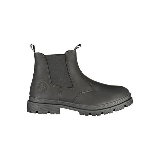 Ankle Boots by Avirex for men in polyester & polyurethane black & print features an dynamic silhouette, showcasing the dynamic Men's Polyester & Polyurethane Ankle Boots design with its distinctive and elegant .