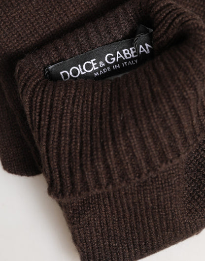 Dolce & Gabbana Cashmere Mittens Elbow Length Gloves - Brown