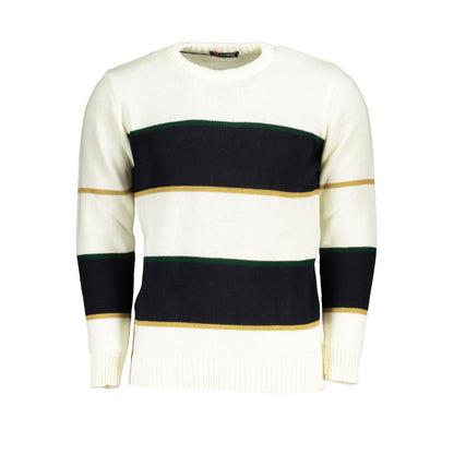 U.S. Grand White Acrylic Men Sweater