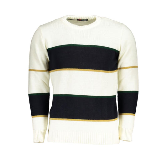 Sweatshirt by U.S. Grand Polo for men in acrylic white presents a smart casual silhouette, featuring a smart casual crew neckline and for a sophisticated look.