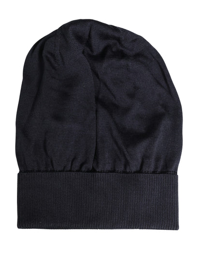 Dolce & Gabbana Black Solid Wool Knitted Winter Beanie Cap Hat