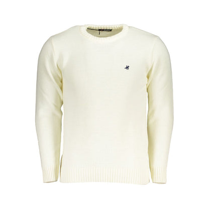 U.S. Grand White Acrylic Men Sweater