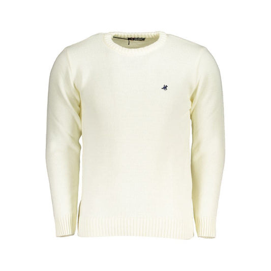 Sweatshirt by U.S. Grand Polo for men in acrylic white showcases a slouchy chic silhouette, artfully detailed with a slouchy chic crew neckline and for a slouchy chic finish.