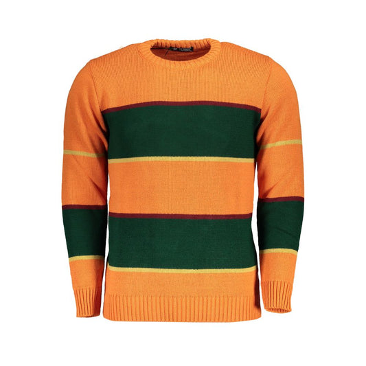 Sweatshirt by U.S. Grand Polo for men in acrylic orange showcases a slouchy chic silhouette, artfully detailed with a slouchy chic crew neckline and for a slouchy chic finish.