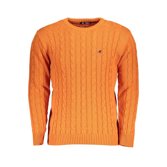 Sweatshirt by U.S. Grand Polo for men in acrylic orange showcases a slouchy chic silhouette, artfully detailed with a slouchy chic crew neckline and for a slouchy chic finish.