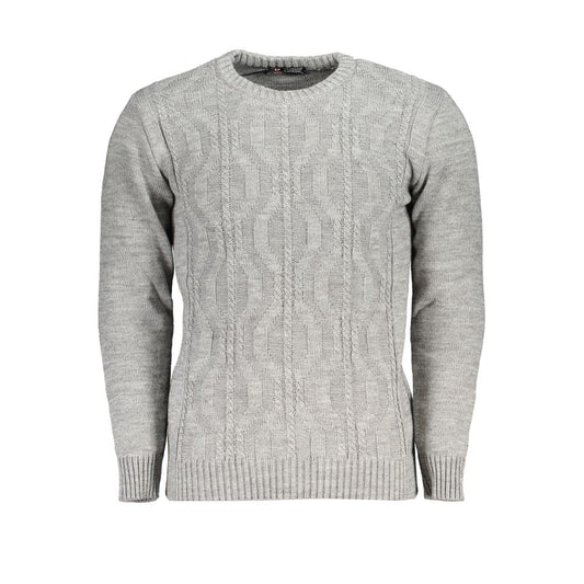 Sweatshirt by U.S. Grand Polo for men in acrylic gray features an enviable silhouette, showcasing a premium and refined crew neckline for a truly enviable finish.