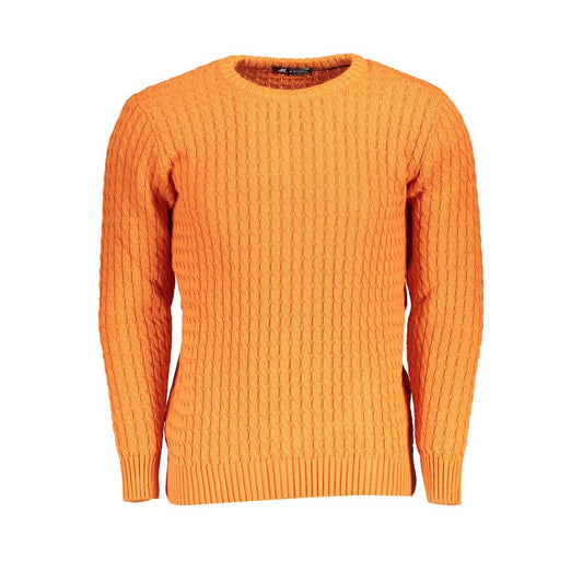 Sweatshirt by U.S. Grand Polo for men in acrylic orange presents a smart casual silhouette, featuring a smart casual crew neckline and long-sleeve for a sophisticated look.