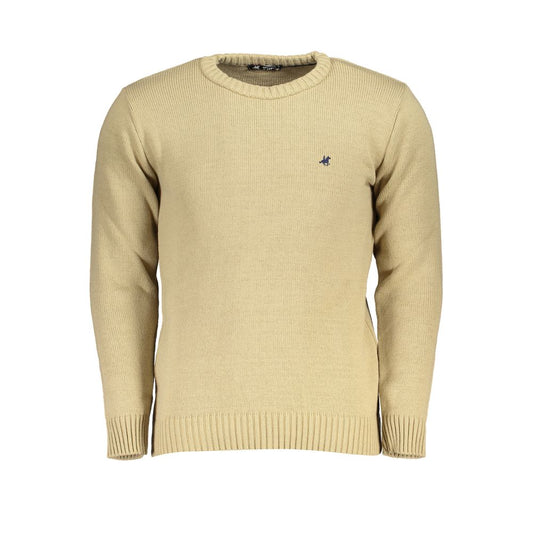 Sweatshirt by U.S. Grand Polo for men in plush acrylic beige features an exquisite silhouette, showcasing and crew neckline details for a exquisite look.