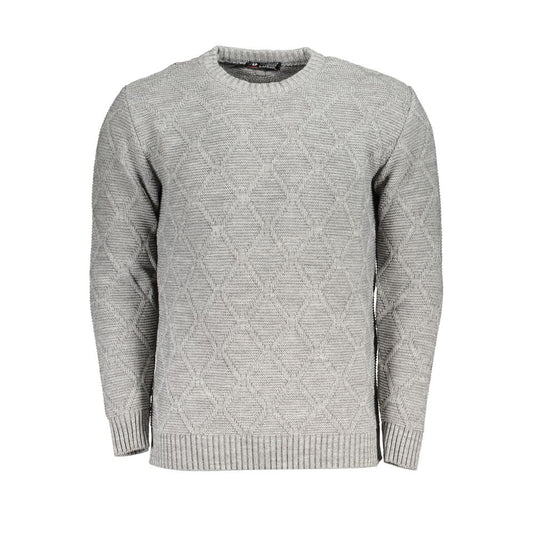 Sweatshirt by U.S. Grand Polo for men in acrylic gray features an provocated silhouette, detailed with a provocated and a refined crew neckline for a sophisticated aesthetic.