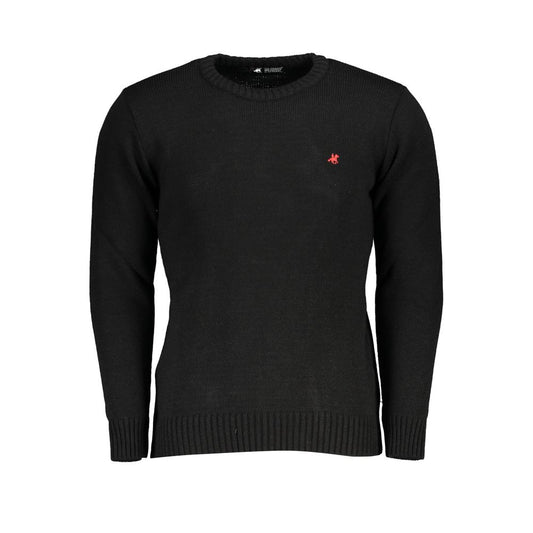 Sweatshirt by U.S. Grand Polo for men in plush wool acrylic black presents a smart casual silhouette, featuring a smart casual crew neckline and for a sophisticated look.