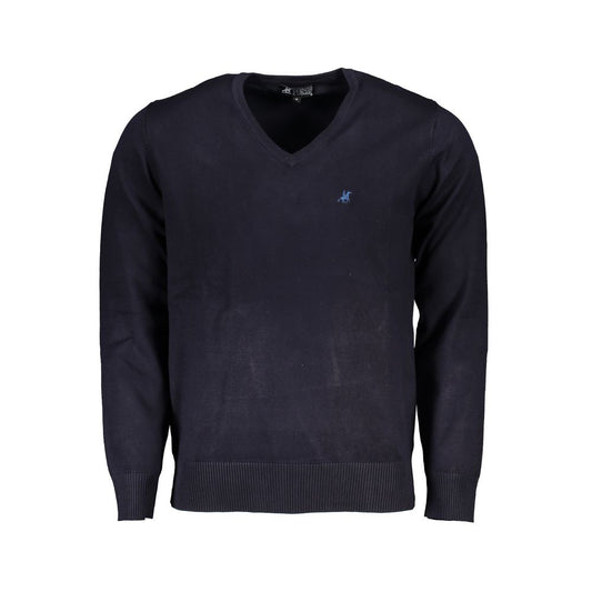 Sweatshirt by U.S. Grand Polo for men in nylon & viscose blue features an enviable silhouette, showcasing a premium and refined v-neck neckline for a truly enviable finish.