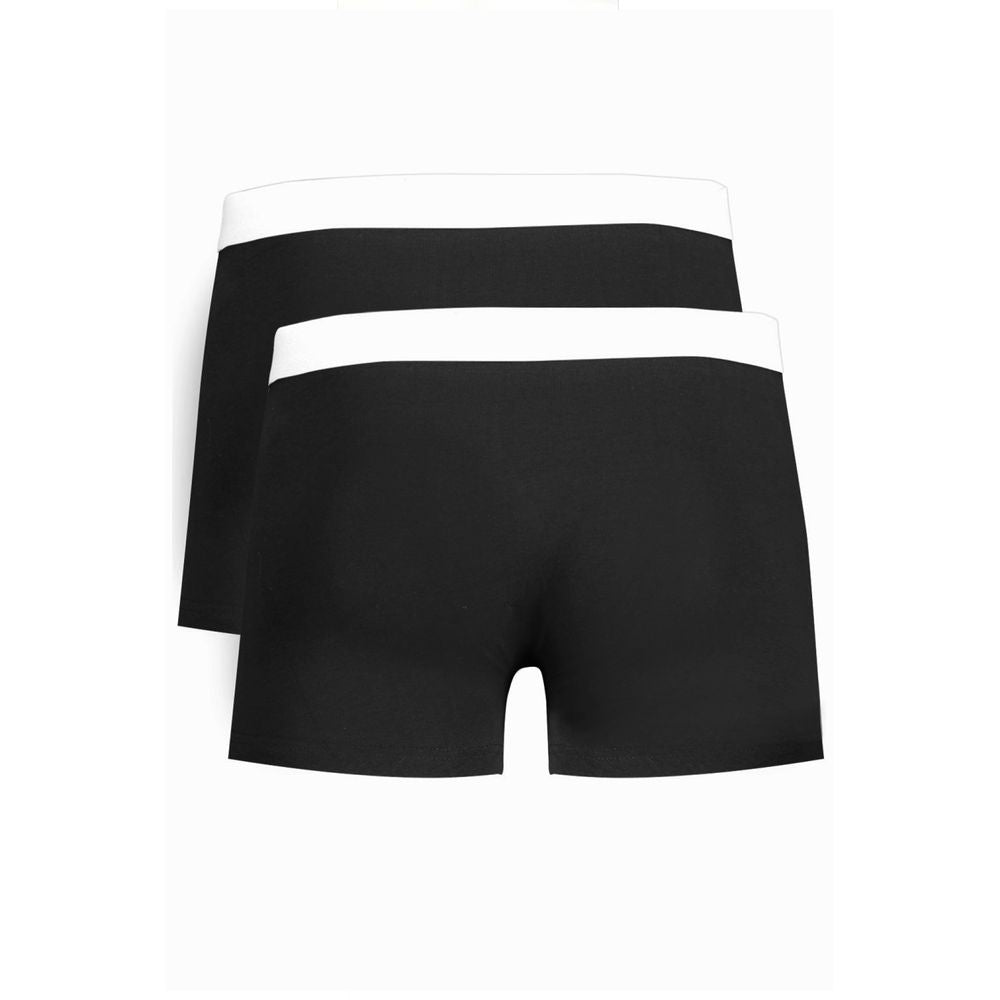 Underwear Boxer Briefs by Trussardi for men in stretch cotton black & print features an contoured silhouette, artfully capturing the essence of the contoured Men's Stretch Cotton Underwear Boxer Briefs design for a sophisticated look.