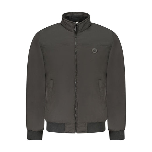 Bomber Jacket by U.S. Grand Polo for men in polyester black features an contemporary silhouette, showcasing a sophisticated and contemporary pockets for a truly refined look.