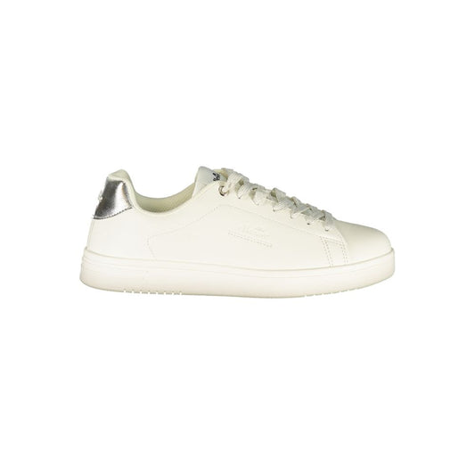 Athletic Sneakers by Ellesse for women in polyester & polyurethane silver, white & print showcases an impeccable silhouette, defined by an impeccable athletic style design that perfectly captures the essence of the Crisp Women's Athletic Polyester & Polyurethane Sneakers.