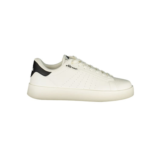 Athletic Sneakers by Ellesse for men in polyester & polyurethane black & white presents a sleek silhouette, perfectly capturing the athletic style essence of Men's Athletic Polyester & Polyurethane Sneakers with its sleek design and premium finish.