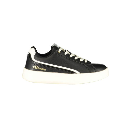 Athletic Sneakers by Ellesse for women in canvas polyurethane & polyester black & white presents a sleek silhouette, perfectly capturing the athletic style essence of Women's Athletic Canvas Polyurethane & Polyester Sneakers with its sleek design and premium finish.