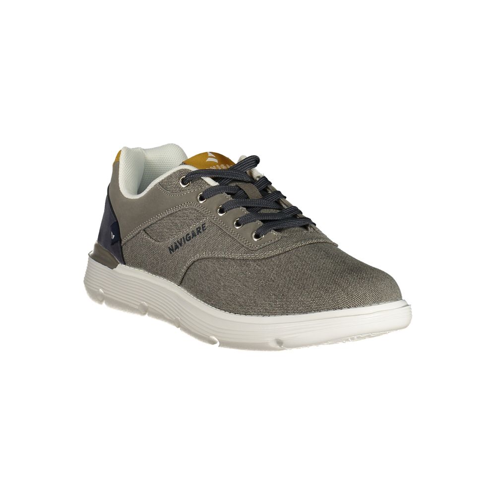 Athletic Sneakers by Navigare for men in polyester & polyurethane gray features an architectural silhouette, showcasing the premium athletic style of the The Blend Men's Athletic Polyester & Polyurethane Sneakers with an architectural finish.