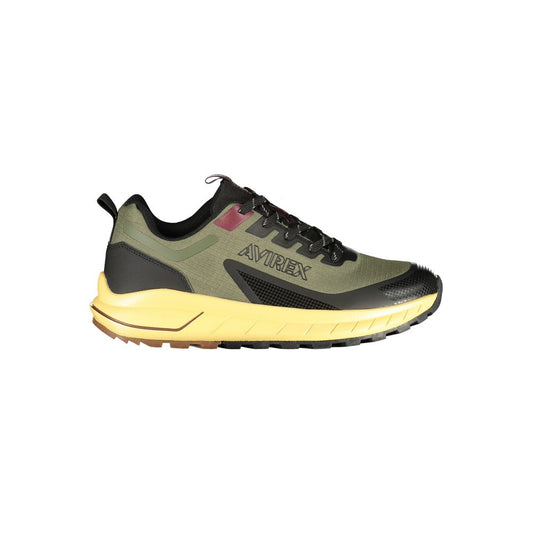 Avirex Men's Athletic Polyester & Polyurethane Sneakers - Black Green Purple Yellow