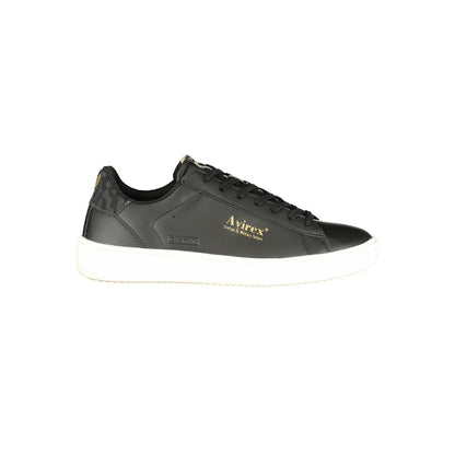 Avirex Black Polyurethane Men Sneaker