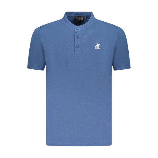 This Polo Shirt by U.S. Grand Polo for men in cotton blue presents a flawless silhouette, showcasing flawless detailing and a refined mandarin neckline for a truly flawless aesthetic.