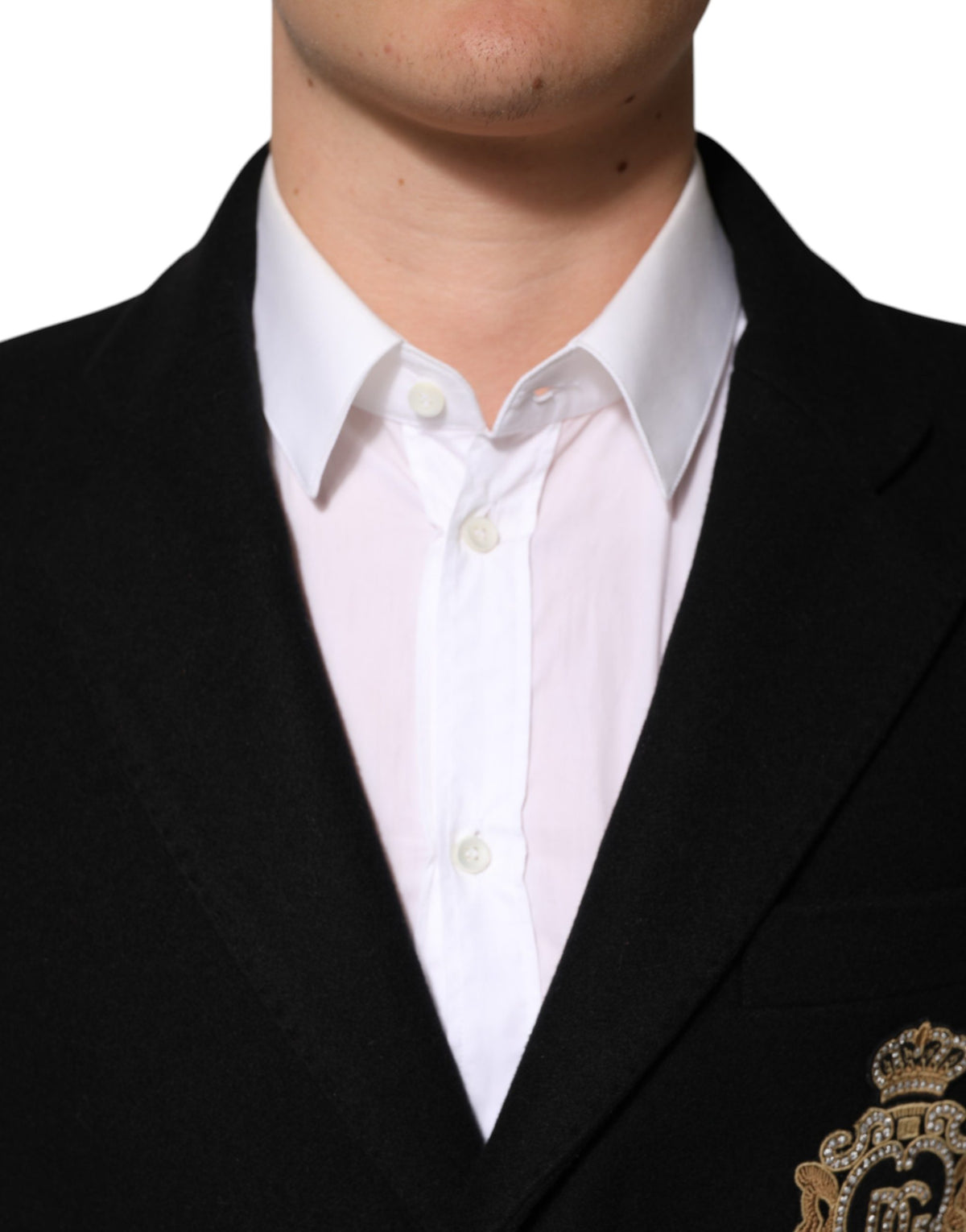 Dolce & Gabbana Men's Single Breasted Virgin Wool Viscose & Nylon Trench Coat - Black