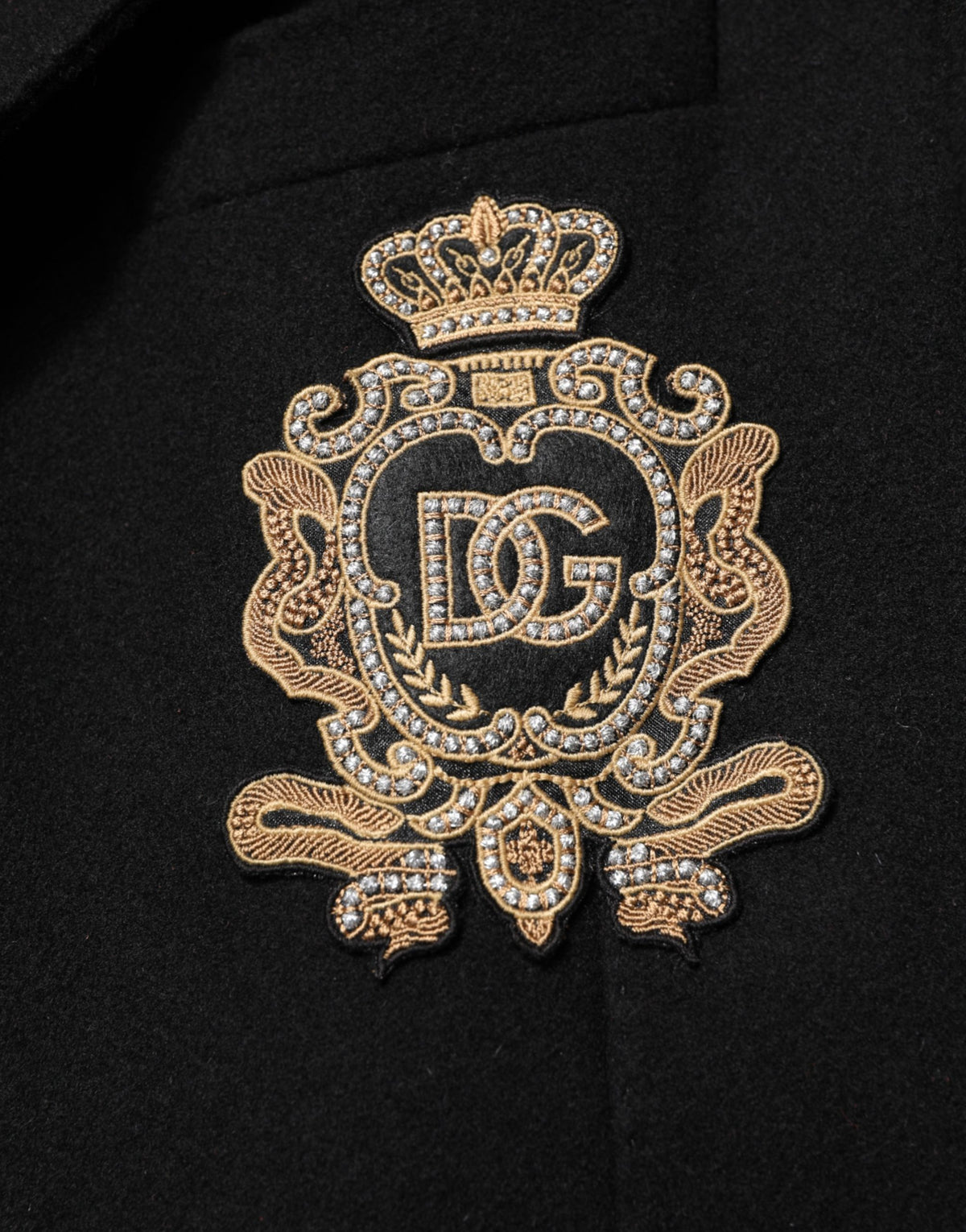 Dolce & Gabbana Men's Single Breasted Virgin Wool Viscose & Nylon Trench Coat - Black