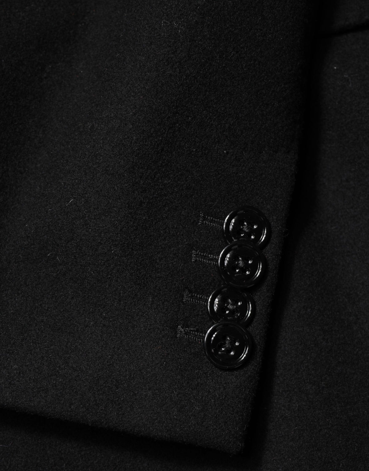 Dolce & Gabbana Men's Single Breasted Virgin Wool Viscose & Nylon Trench Coat - Black
