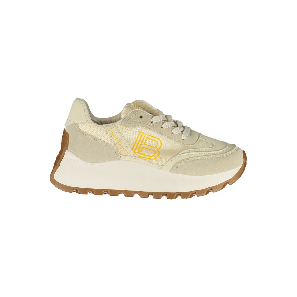 Sneakers by Laura Biagiotti for women in polyester & polyurethane beige features a sumptuous design, perfectly showcasing the sumptuous low-top style of this Women's Low-Top Polyester & Polyurethane Sneakers.
